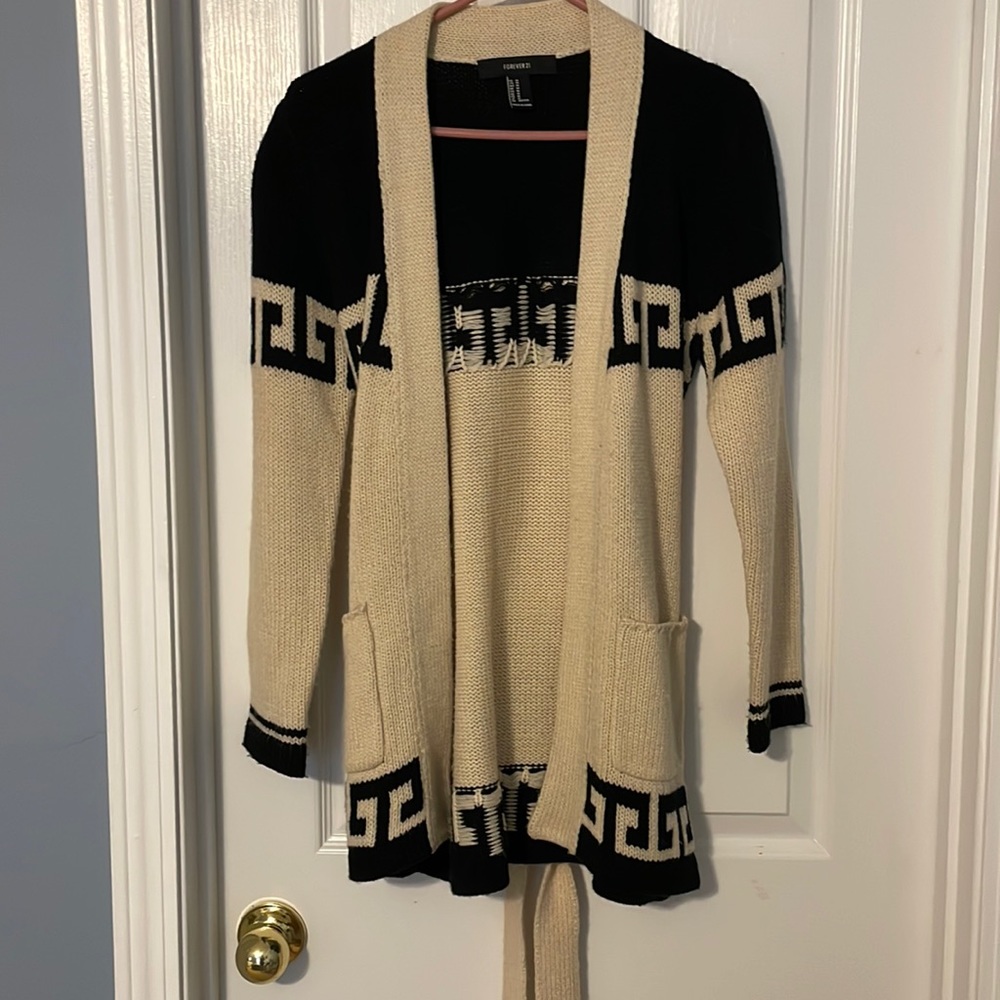 Tan and Black Cardigan